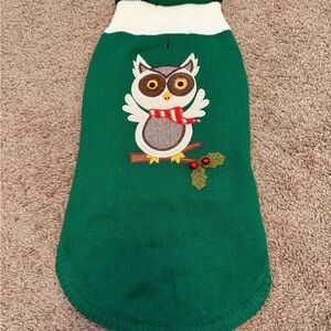 Green Owl Dog Sweater